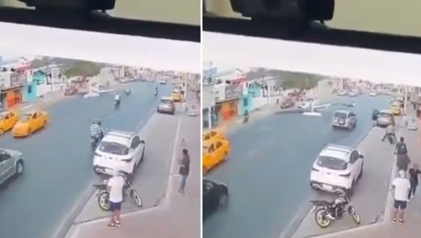 СРУШИО СЕ ВОЈНИ АВИОН НА ПЕШАЧКУ СТАЗУ ЕКВАДОРА: Надзорне камере снимиле шокантан призор - Има мртвих (ВИДЕО) СРУШИО СЕ ВОЈНИ АВИОН НА ПЕШАЧКУ СТАЗУ ЕКВАДОРА: Надзорне камере снимиле шокантан призор - Има мртвих (ВИДЕО)