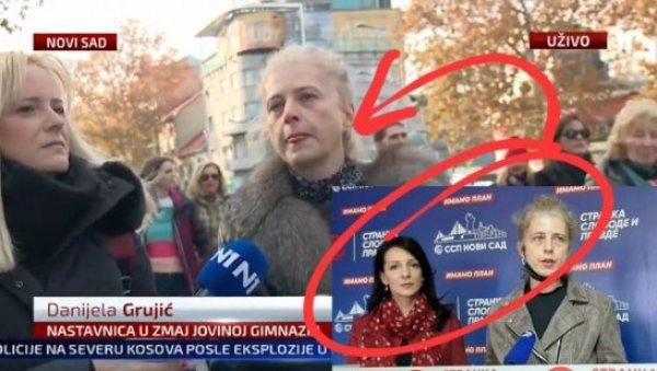 БРУКА И СРАМОТА: Ђиласова професорка која је натерала децу да изађу на протест опозиције, данас без блама предводи протест (ФОТО) БРУКА И СРАМОТА: Ђиласова професорка која је натерала децу да изађу на протест опозиције, данас без блама предводи протест (ФОТО)