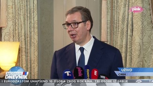 VUČIĆ PORUČIO IZ CIRIHA: Ostaće istorijski trag kakva je bila pozicija Srbije VUČIĆ PORUČIO IZ CIRIHA: Ostaće istorijski trag kakva je bila pozicija Srbije