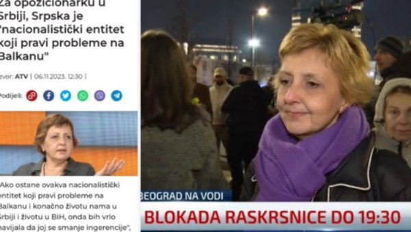 БЛОКАДУ ПРЕДВОДИ БИЉАНА СТОЈКОВИЋ: Жена за коју је Сребреница геноцид, која вређа СПЦ и тражи укидање Републике Српске (ФОТО) БЛОКАДУ ПРЕДВОДИ БИЉАНА СТОЈКОВИЋ: Жена за коју је Сребреница геноцид, која вређа СПЦ и тражи укидање Републике Српске (ФОТО)