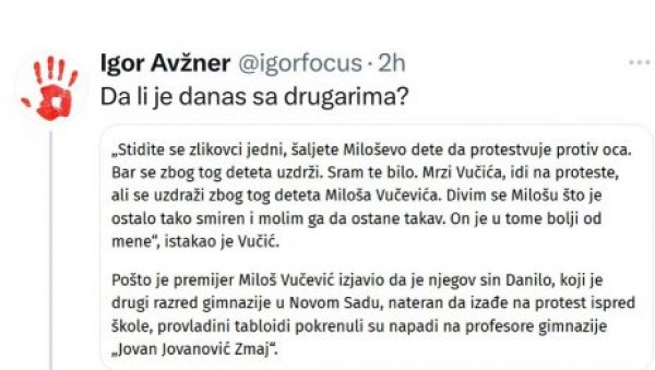 АПСОЛУТНИ ФАШИЗАМ СЛЕДБЕНИКА МАРИНИКЕ ТЕПИЋ, ЈЕШИЋА, ГРУХОЊИЋА И ЂИЛАСА: Таргетирају дете премијера, хушкају другу децу на њега! (ФОТО) АПСОЛУТНИ ФАШИЗАМ СЛЕДБЕНИКА МАРИНИКЕ ТЕПИЋ, ЈЕШИЋА, ГРУХОЊИЋА И ЂИЛАСА: Таргетирају дете премијера, хушкају другу децу на њега! (ФОТО)