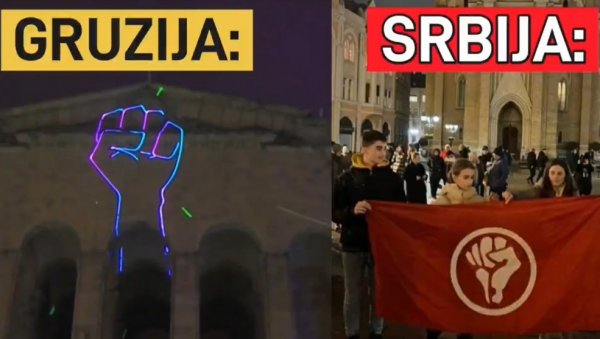 СЛУЧАЈНОСТ ИЛИ СУ ФИНАНСИЈЕРИ ИСТИ? У Грузији обојена револуција против проруског председника, у Србији са истим симболима против Вучића СЛУЧАЈНОСТ ИЛИ СУ ФИНАНСИЈЕРИ ИСТИ? У Грузији обојена револуција против проруског председника, у Србији са истим симболима против Вучића