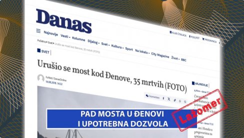 PAD MOSTA U ĐENOVI I UPOTREBNA DOZVOLA: Antisrpska opozicija i njeni NATO mediji koriste nesreću u Novom Sadu zarad svojih ličnih interesa PAD MOSTA U ĐENOVI I UPOTREBNA DOZVOLA: Antisrpska opozicija i njeni NATO mediji koriste nesreću u Novom Sadu zarad svojih ličnih interesa
