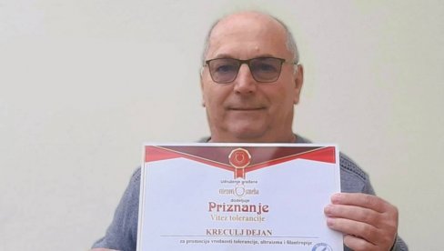 PROFESOR IZ KOVINA „VITEZ TOLERANCIJE“: Priznanje stiglo tihom borcu za dobrobit dece i celokupne zajednice PROFESOR IZ KOVINA „VITEZ TOLERANCIJE“: Priznanje stiglo tihom borcu za dobrobit dece i celokupne zajednice