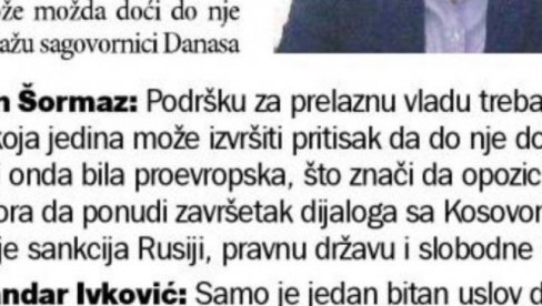 OPOZICIJA PORUČUJE: Moramo obećati da ćemo mi priznati Kosovo i uvesti sankcije Rusiji OPOZICIJA PORUČUJE: Moramo obećati da ćemo mi priznati Kosovo i uvesti sankcije Rusiji