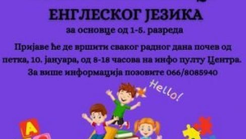 BESPLATNA ŠKOLA ENGLESKOG: Prijave u toku, broj mesta ograničen BESPLATNA ŠKOLA ENGLESKOG: Prijave u toku, broj mesta ograničen