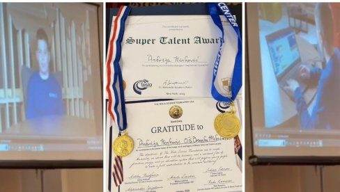 ČUDO OD DETETA - MLADI SRBIN ODLIKOVAN TESLINOM NAGRADOM ZA SUPERTALENTE: Andriji (11) uručena prestižna nagrada iz NJujorka (FOTO/VIDEO) ČUDO OD DETETA - MLADI SRBIN ODLIKOVAN TESLINOM NAGRADOM ZA SUPERTALENTE: Andriji (11) uručena prestižna nagrada iz NJujorka (FOTO/VIDEO)