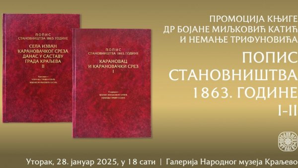 „ПОПИС СТАНОВНИШТВА 1863.“: Промоција књига у Народном музеју у Краљеву „ПОПИС СТАНОВНИШТВА 1863.“: Промоција књига у Народном музеју у Краљеву