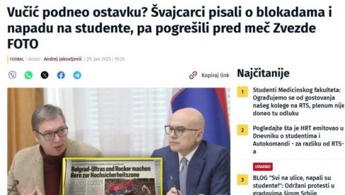 ESENCIJA LAŽNIH VESTI U ŠOLAKOVIM MEDIJIMA: Nova jedva dočekala da objavi pogrešan naslov švajcarskog tabloida da je Vučić podneo ostavku ESENCIJA LAŽNIH VESTI U ŠOLAKOVIM MEDIJIMA: Nova jedva dočekala da objavi pogrešan naslov švajcarskog tabloida da je Vučić podneo ostavku