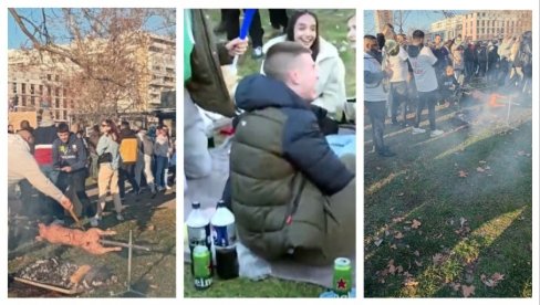 ДОШЛИ ДА СЕ ЗЕЗАЈУ- НАПРАВИЛИ ВАШАР У НОВОМ САДУ: Врте прасе на протестима, веселе се уз трубаче и алкохол ДОШЛИ ДА СЕ ЗЕЗАЈУ- НАПРАВИЛИ ВАШАР У НОВОМ САДУ: Врте прасе на протестима, веселе се уз трубаче и алкохол