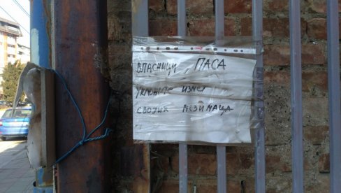 OPOMENA NA KAPIJI: Poruka za neodgovorne vlasnike pasa OPOMENA NA KAPIJI: Poruka za neodgovorne vlasnike pasa
