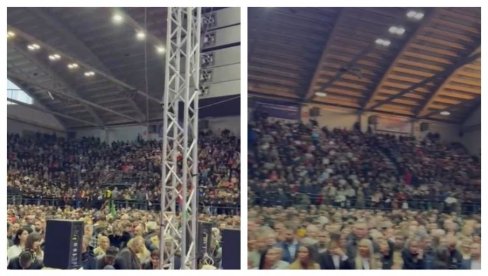 POŽAREVAC ČEKA VUČIĆA: Sportska hala popunjena do poslednjeg mesta (VIDEO) POŽAREVAC ČEKA VUČIĆA: Sportska hala popunjena do poslednjeg mesta (VIDEO)