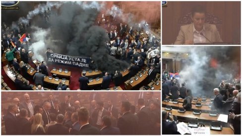 OPOZICIJA DIVLJA U SKUPŠTINI PO SCENARIJU KURTIJA: Bacali suzavac i šok bombe, povređene poslanice! VLAST ODGOVORILA: Ne damo Srbiju OPOZICIJA DIVLJA U SKUPŠTINI PO SCENARIJU KURTIJA: Bacali suzavac i šok bombe, povređene poslanice! VLAST ODGOVORILA: Ne damo Srbiju