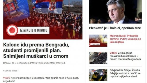 ХРВАТИ ЖЕЛЕ ГРАЂАНСКИ РАТ У СРБИЈИ: Тврде да ће бити крви на улицама Београда (ФОТО) ХРВАТИ ЖЕЛЕ ГРАЂАНСКИ РАТ У СРБИЈИ: Тврде да ће бити крви на улицама Београда (ФОТО)