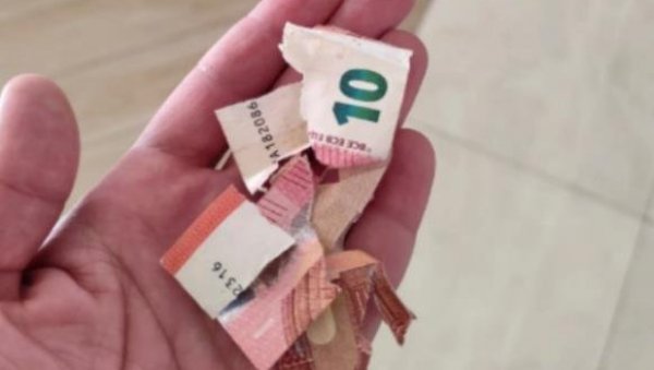 МНОГИ КРВАВО РАДЕ ЗА ТАЈ НОВАЦ Конобар пронашао поцепаних 10 евра, па одлепио МНОГИ КРВАВО РАДЕ ЗА ТАЈ НОВАЦ Конобар пронашао поцепаних 10 евра, па одлепио