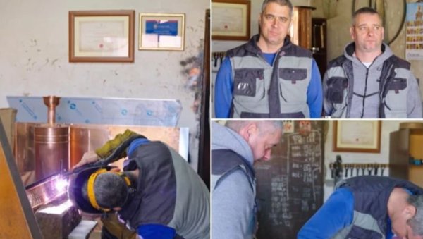 БРАЋА РАДОВАНОВИЋ РУЧНО ИЗРАЂУЈУ КАЗАНЕ ЗА ПЕЧЕЊЕ РАКИЈЕ Годишње израде и до 70 казана, а неки су завршили и у Чикагу! (ВИДЕО) БРАЋА РАДОВАНОВИЋ РУЧНО ИЗРАЂУЈУ КАЗАНЕ ЗА ПЕЧЕЊЕ РАКИЈЕ Годишње израде и до 70 казана, а неки су завршили и у Чикагу! (ВИДЕО)