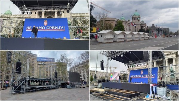 НЕ ДАМО СРБИЈУ! ПРИПРЕМЕ У ПУНОМ ЈЕКУ: Београд се спрема за свенародни скуп - Централни дан у суботу (ФОТО/ВИДЕО) НЕ ДАМО СРБИЈУ! ПРИПРЕМЕ У ПУНОМ ЈЕКУ: Београд се спрема за свенародни скуп - Централни дан у суботу (ФОТО/ВИДЕО)