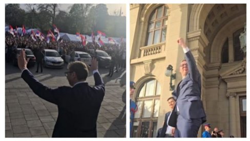 MOĆAN SNIMAK: Narod ovacijama dočekao Vučića pred Skupštinom Srbije (VIDEO) MOĆAN SNIMAK: Narod ovacijama dočekao Vučića pred Skupštinom Srbije (VIDEO)