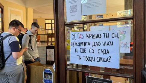 BLOKADERI FOTELJAŠI KORISTE DRŽAVNE FAKULTETE ZA POLITIČKE AKTIVNOSTI: Neće da odgovaraju na pitanja novinara! (VIDEO)