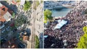 ДВЕ СЛИКЕ НИША: На Вучићевом скупу велики број људи, скуп блокадера пропао (ФОТО)