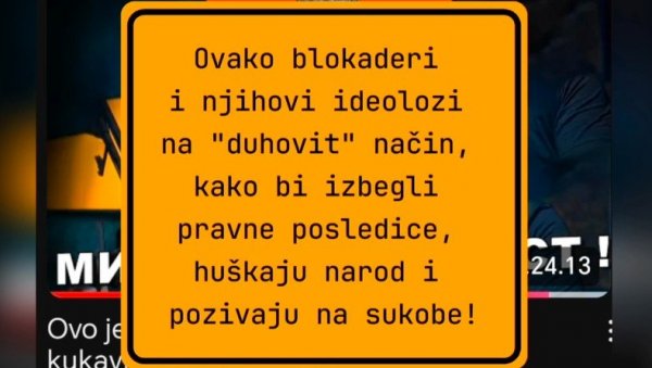 ДА МУ Ј***МО МИР И СТАБИЛНОСТ! Ево како блокадери са идеологом Жунићем позивају на насиље ДА МУ Ј***МО МИР И СТАБИЛНОСТ! Ево како блокадери са идеологом Жунићем позивају на насиље