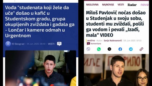 ФАШИЗАМ ШОЛАКОВИХ МЕДИЈА: Милош Павловић није нападнут, само су га полили водом, крив је Лончар зато што му је помогао!
