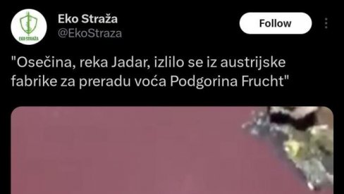 ТО НИ ПАС С МАСЛОМ НЕ БИ ПОЈЕО Испуштени сок у реку за Шолакове медије су пробна бушења и геноцид у реци Јадар (ФОТО)