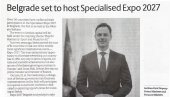 SRBIJA I EXPO BEOGRAD PRIVLAČE PAŽNJU VELIKIH JAPANSKIH MEDIJA: Beograd spreman da bude domaćin Specijalizovne izložbe 2027