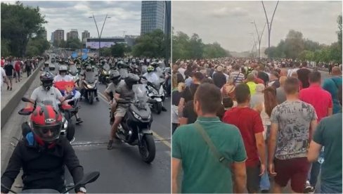 ДИВНА СЛИКА У БЕОГРАДУ: Непрегледна колона бајкера и људи кренула на књижевно поподне испред Скупштине (ВИДЕО)