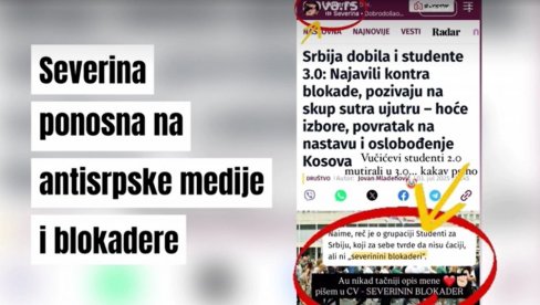 PAMETNOM DOSTA! Severina i blokaderi se hvale titulama i vređaju Vučića (VIDEO)