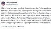 БЕДНО ЈЕ ДА ИНТЕРЕСИ ПЛЕНУМА БУДУ ЈАЧИ Николић критиковала опозицију због бојкота седнице везане за питања живота Срба на КиМ