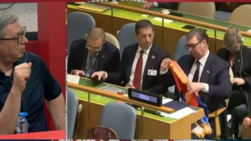 ТО ЈЕ ЗАСТАВА ПОБЕДЕ Вучић: Када сам видео наше људе како аплаудирају знао сам да смо урадили велику ствар, иако је усвојена резолуција ТО ЈЕ ЗАСТАВА ПОБЕДЕ Вучић: Када сам видео наше људе како аплаудирају знао сам да смо урадили велику ствар, иако је усвојена резолуција