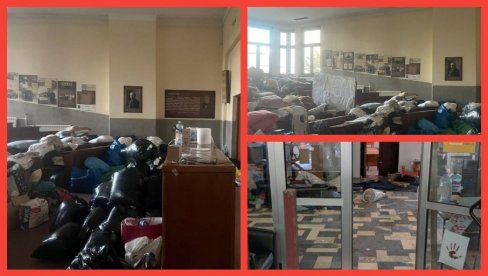 SKUP ZGUBIDANA Organizovana politička tribina na Pravnom fakultetu, blokaderi slušaju svog vođu Nenadića