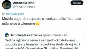 ANTONELA RIHA RAZVALILA ŽUTE: Bolje da raspustite stranku, da upišete fakultete i da se učlanite u te vaše plenume (FOTO)