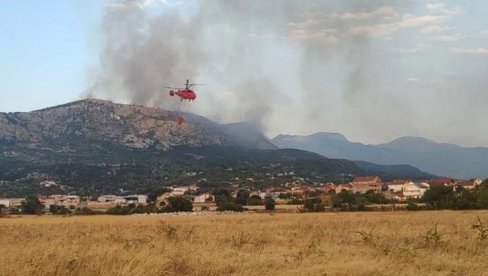 VATRENI OBRUČ OKO PODGORICE: Požari na više frontova, jak vetar nosi dim i preti širenju vatre