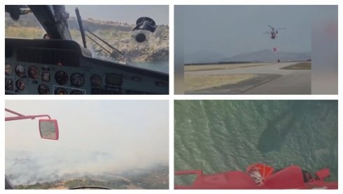 SRPSKI KAMOV VEĆ ČETVRI DAN GASI POŽARE U CRNOJ GORI: Posada neumorno pomaže u borbi protiv vatrene stihije (VIDEO)