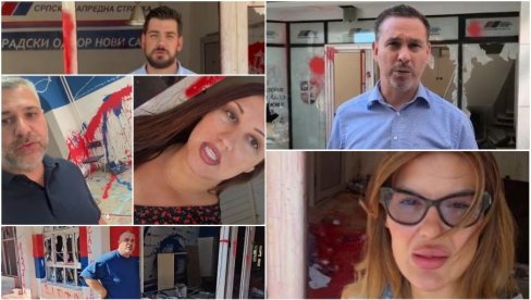 ŠOK, NEVERICA I TUGA: Gradonačelnik Novog Sada i članovi SNS stigli u prostorije stranke koje su blokderi potpuno uništili (VIDEO)
