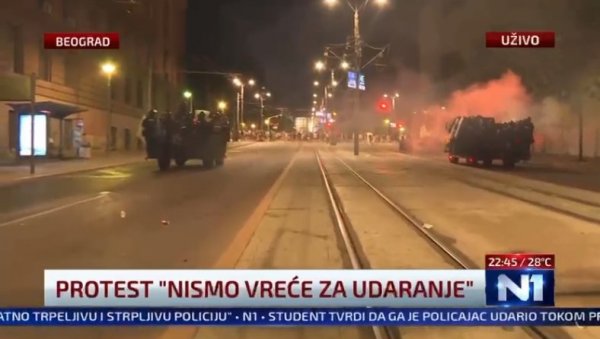 ПОТВРДА УЗИВО У ПРОГРАМУ Н1: Блокадери су напали полицију (ВИДЕО)