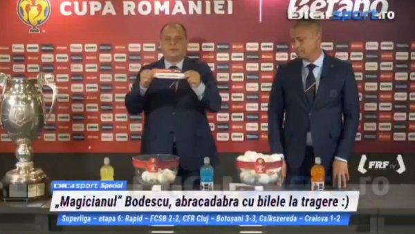 ЦЕО СВЕТ ИМ СЕ СМЕЈЕ: Невероватно како је обављен жреб за Куп Румуније (ВИДЕО) ЦЕО СВЕТ ИМ СЕ СМЕЈЕ: Невероватно како је обављен жреб за Куп Румуније (ВИДЕО)