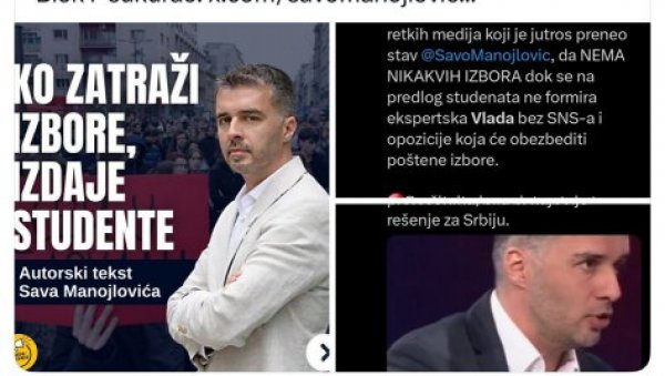 ГОРАН ЈЕШИЋ ПОРУЧИО: Саво Манојловић је обичан политикант који буши сваку опозициону идеју, претворио се у купујем-продајем (ФОТО)