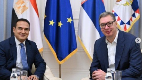 VUČIĆ SA AMBASADROM EGIPTA SALAHOM: Zahvalan za njegov doprinos unapređenju dijaloga (FOTO) VUČIĆ SA AMBASADROM EGIPTA SALAHOM: Zahvalan za njegov doprinos unapređenju dijaloga (FOTO)