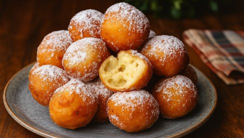 КРОФНЕ СА СИРОМ И ШЕЋЕРОМ У ПРАХУ: Рецепт за мирисне крофне