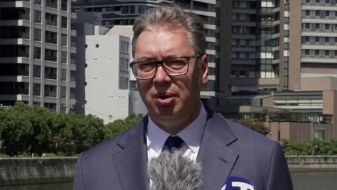 VUČIĆ STIGAO NA EKSPO OSAKA 2025: Predsednik se upisao u knjigu gostiju