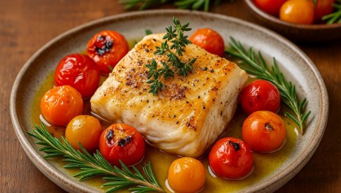 BAKALAR IZ RERNE SA ČERIJEM I TIMIJANOM: Lagano mediteransko jelo za svaki dan BAKALAR IZ RERNE SA ČERIJEM I TIMIJANOM: Lagano mediteransko jelo za svaki dan