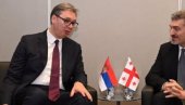 VUČIĆ SA PREDSEDNIKOM GRUZIJE: Predsednik se sastao sa Mihailom Kavelašvilijem