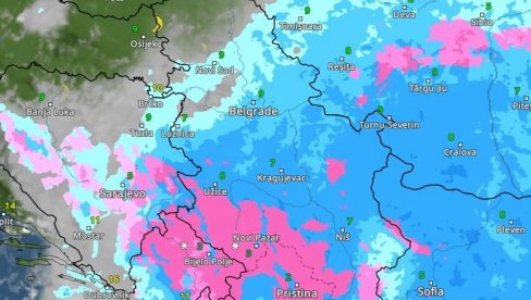(MAPE) OVAKO ĆE SE KRETATI NEVREME U SRBIJI: Pogledajte iz časa u čas, stižu sneg i kiša (FOTO) (MAPE) OVAKO ĆE SE KRETATI NEVREME U SRBIJI: Pogledajte iz časa u čas, stižu sneg i kiša (FOTO)