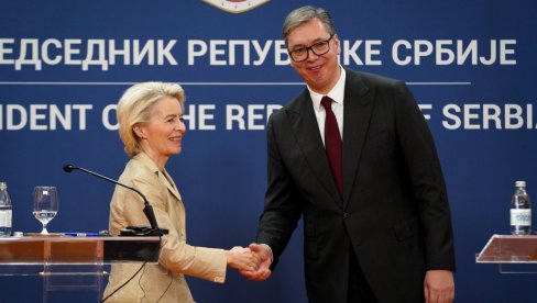 VUČIĆ I FON DER LAJEN SE OBRATILI JAVNOSTI: Za Srbiju članstvo u EU strateško opredeljenje (VIDEO) VUČIĆ I FON DER LAJEN SE OBRATILI JAVNOSTI: Za Srbiju članstvo u EU strateško opredeljenje (VIDEO)