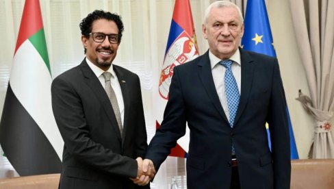 ZAJEDNIČKI RAD NA POLJU TEHNOLOGIJE: Ministar Bela Balint sa ambasadorom UAE Ahmetom Hatemom Almenhaliem ZAJEDNIČKI RAD NA POLJU TEHNOLOGIJE: Ministar Bela Balint sa ambasadorom UAE Ahmetom Hatemom Almenhaliem