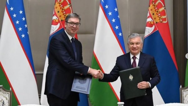 ВУЧИЋ ИЗ УЗБЕКИСТАНА: Потписали смо велики број билатералних споразума (ФОТО) ВУЧИЋ ИЗ УЗБЕКИСТАНА: Потписали смо велики број билатералних споразума (ФОТО)