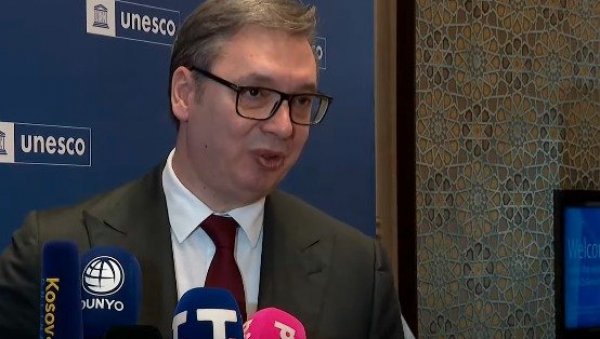 ТАКМИЧИМО СЕ ПРОТИВ НАЈМОЋНИЈИХ СИЛА СВЕТА КОЈЕ НАМ ОТИМАЈУ ТЕРИТОРИЈУ Вучић: Наставићемо своју борбу за очување Србије у њеним границама